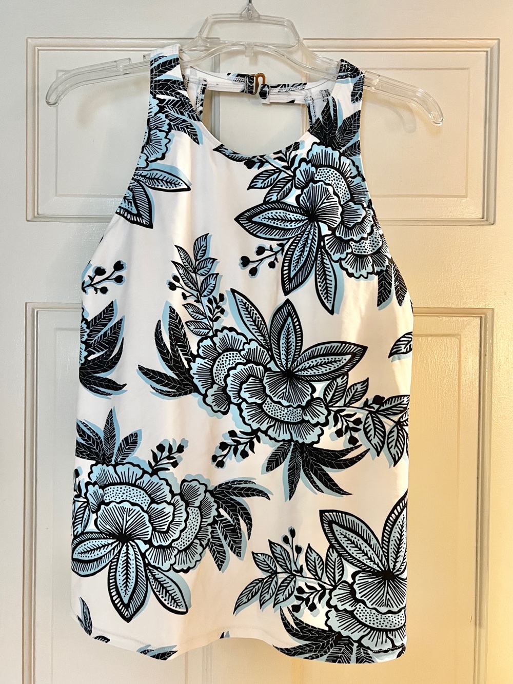 Floral High-Neck Tank Swim Top